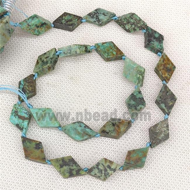 Natural African Turquoise Beads Rhombus Teal