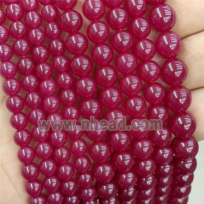 Natural Ruby Corundum Beads Red Heat Smooth Round