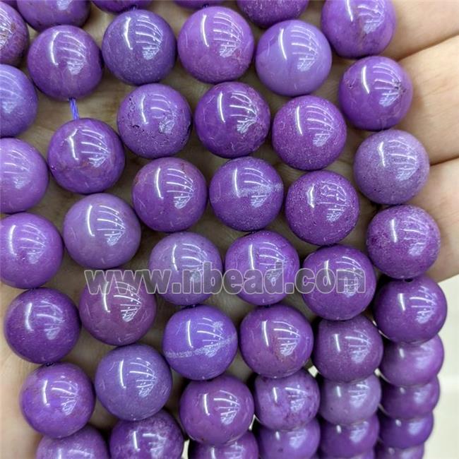 Natural Phosphosiderite Beads Smooth Round Purple
