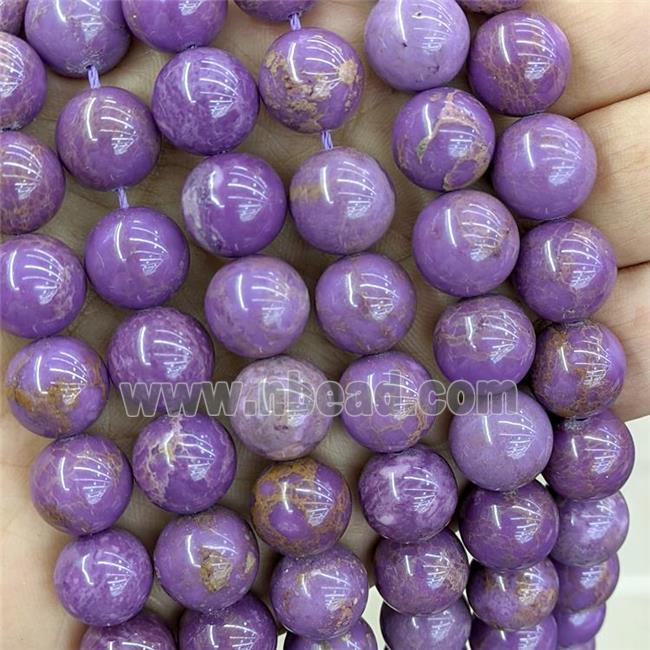 Natural Phosphosiderite Beads B-Grade Purple Smooth Round