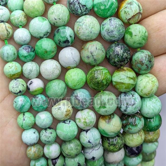 Natural Variscite Beads Green Smooth Round