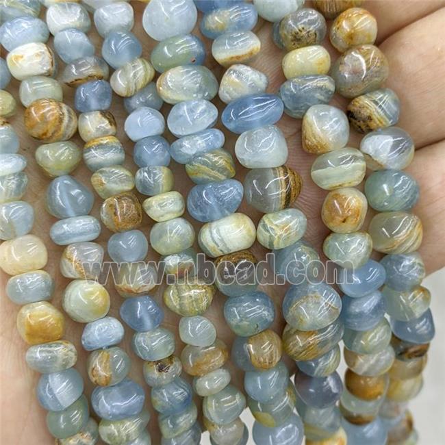 Natural Blue Calcite Beads Chips Freeform