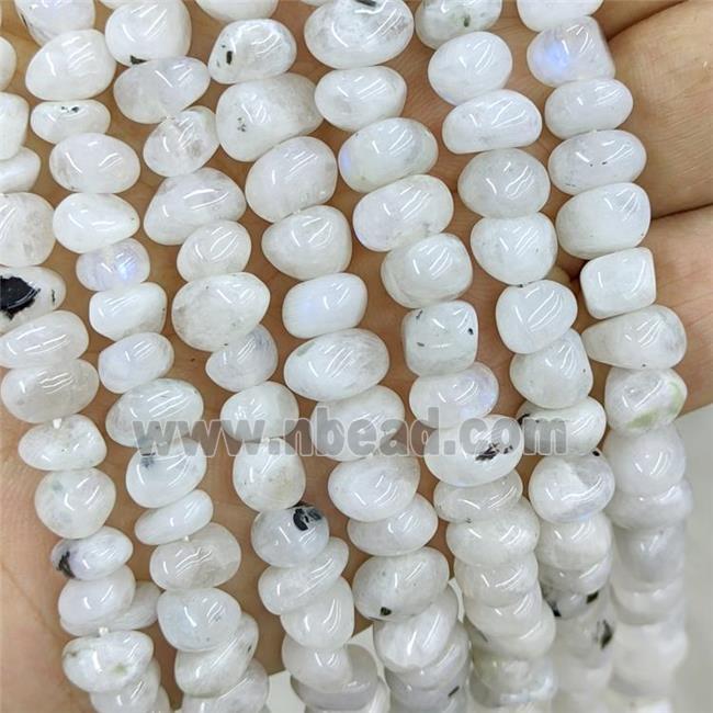 Natural White Moonstone Chips Beads Blue Flash Freeform