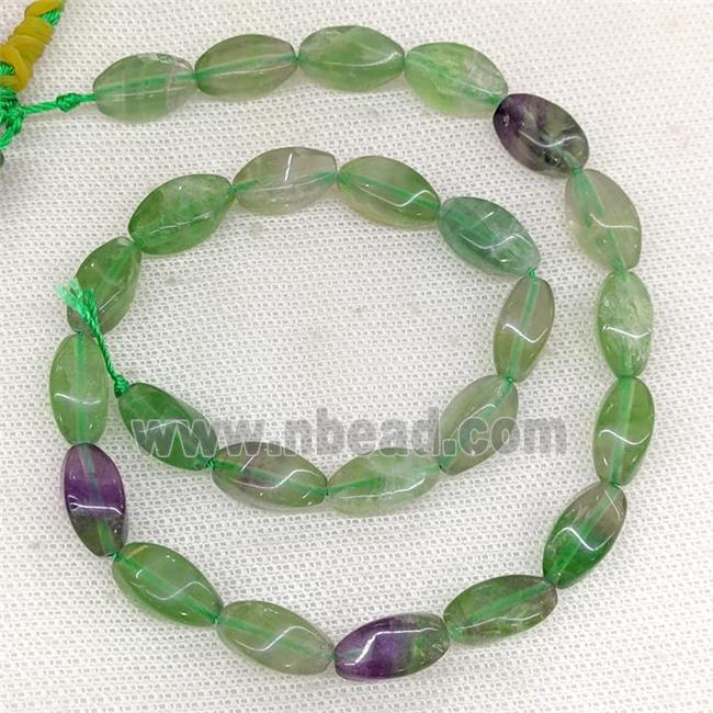 Natural Green Fluorite Twist Beads