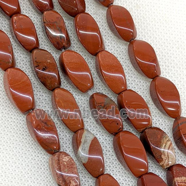Natural Red Jasper Twist Beads