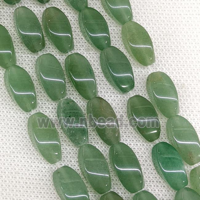 Natural Green Aventurine Twist Beads