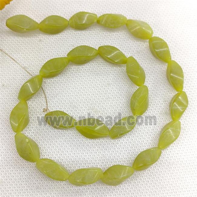 Olive Lemon Jade Beads Twist
