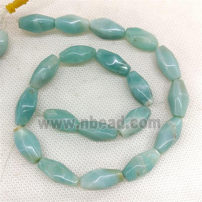 Natural Chinese Amazonite Beads Blue Faceted Rice