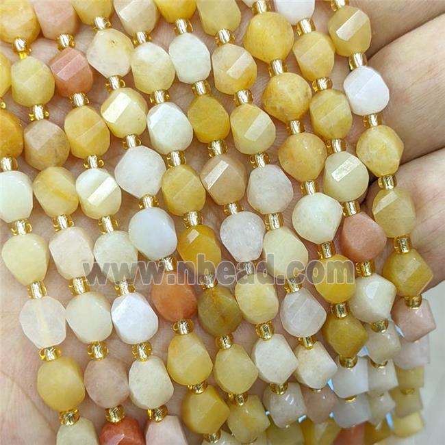 Natural Yellow Aventurine Twist Beads S-Shape Faceted