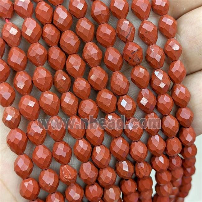 Natural Red Jasper Beads Faceted Rice