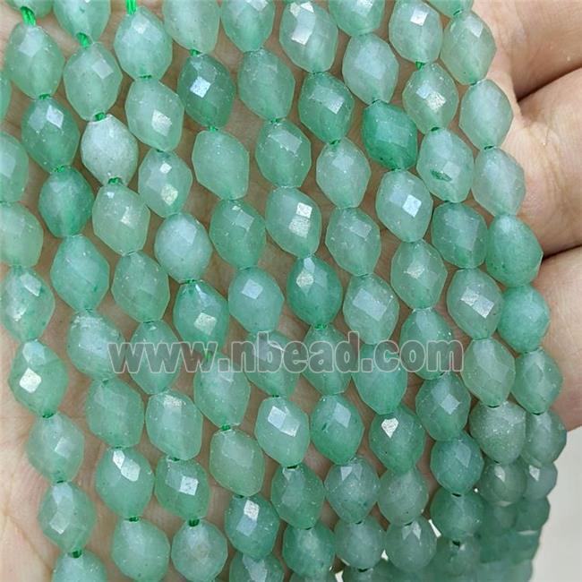 Natural Green Aventurine Beads Faceted Rice