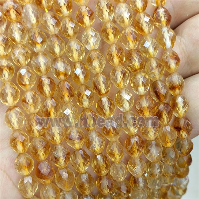 Natural Citrine Beads Golden Faceted Rice