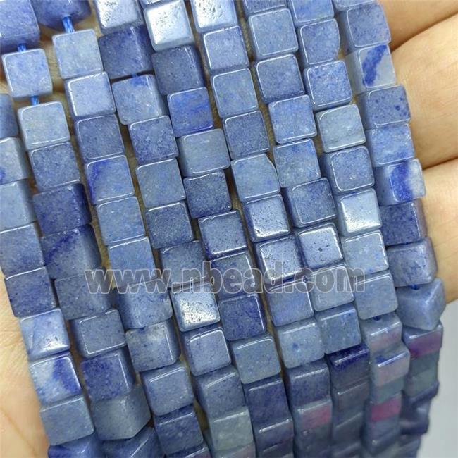 Blue Aventurine Cube Beads