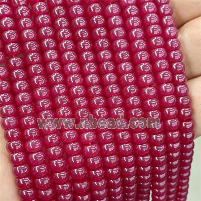 Natural Ruby Corundum Beads Red Heat Smooth Rondelle