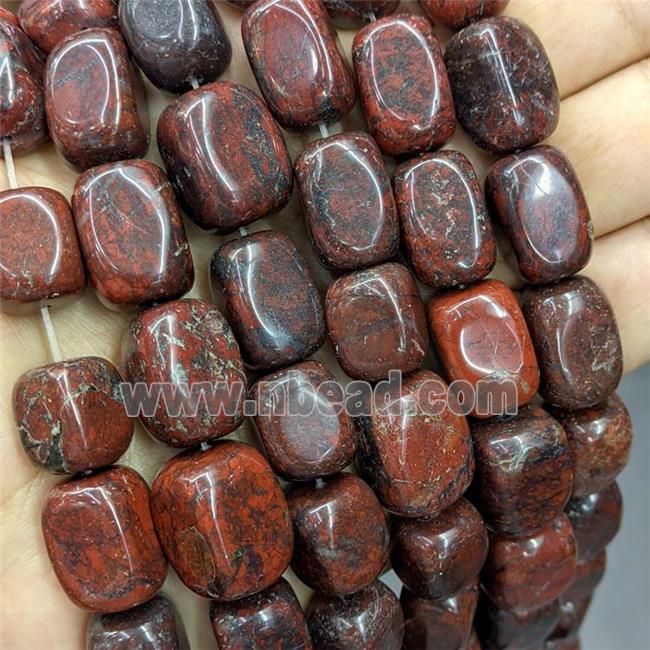 Natural Poppy Jasper Cuboid Beads