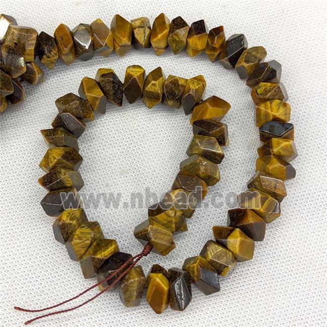 Natural Tiger Eye Stone Beads Faceted Square