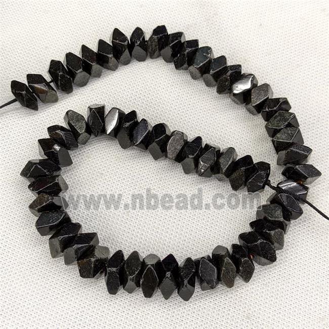 Natural Black Tourmaline Beads Faceted Square