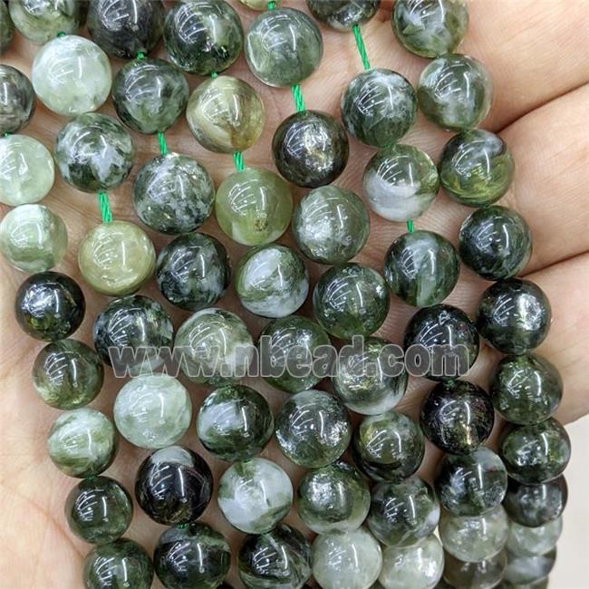 Natural Green Lepidolite Beads Smooth Round