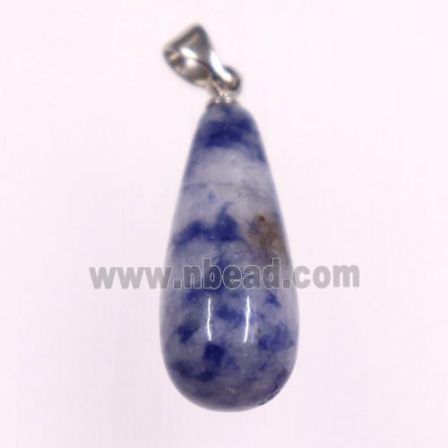 blue sodalite pendants, teardrop, dye