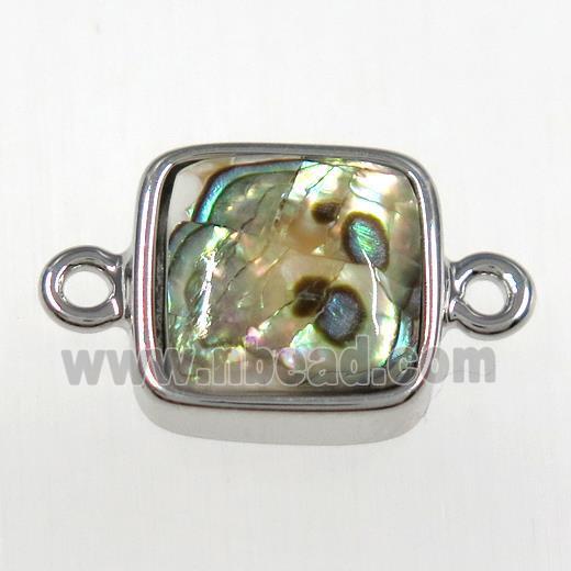 Paua Abalone shell connector, platinum plated