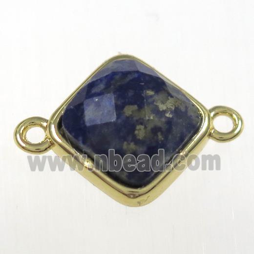 lapis lazuli connector, gold plated