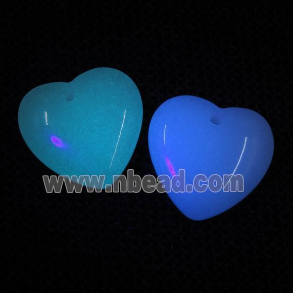 noctilucent stone heart pendants, mixed