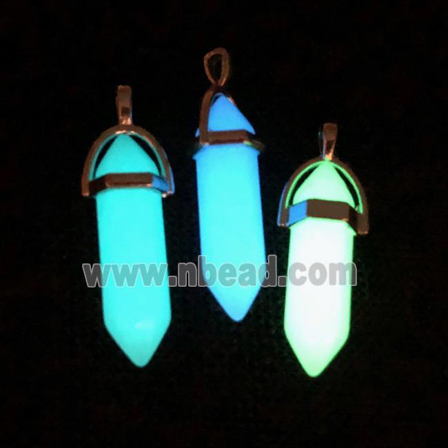 noctilucent stone bullet pendants, mixed