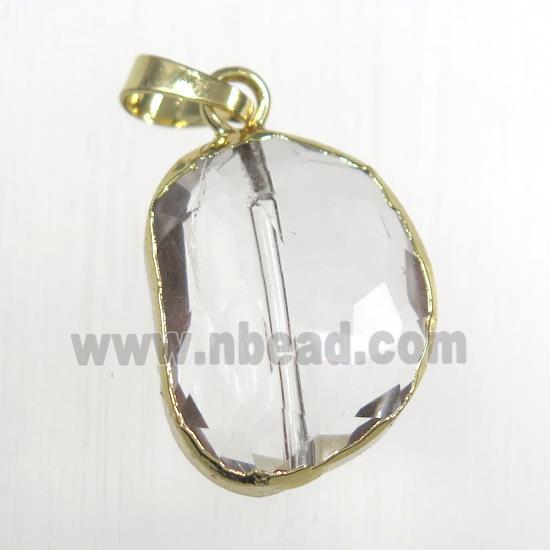 Glass crystal pendants, gold plated