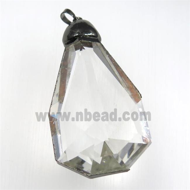 Glass crystal pendants, black plated