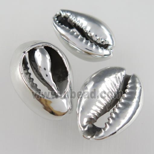 Conch Shell Beads Cowrie Shell Platinum Plated