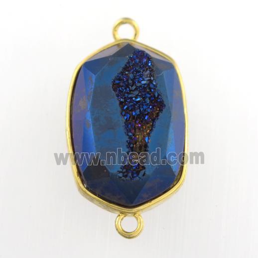 blue Druzy Agate oval connector