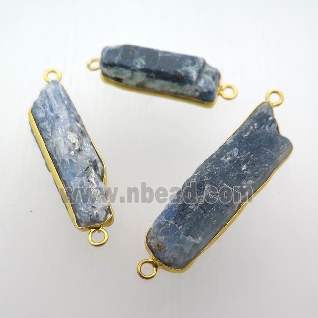 Kyanite pendant, freeform, gold plated