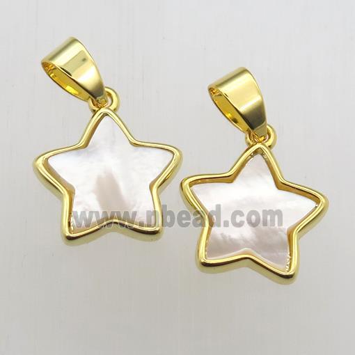 white Pearlized Shell star pendant