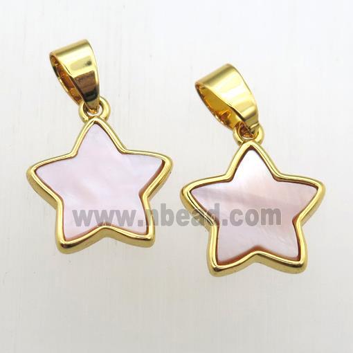 pink Queen Shell star pendant