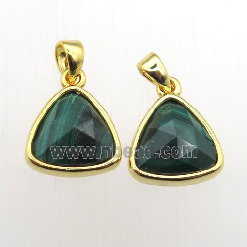 green Malachite triangle pendant