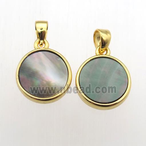 gray Abalone Shell circle pendants