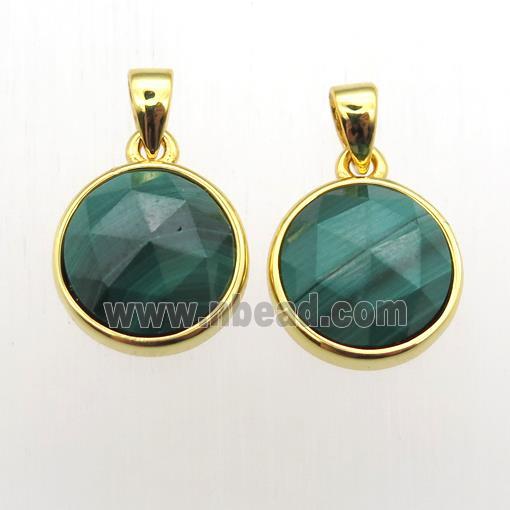 green Malachite circle pendants