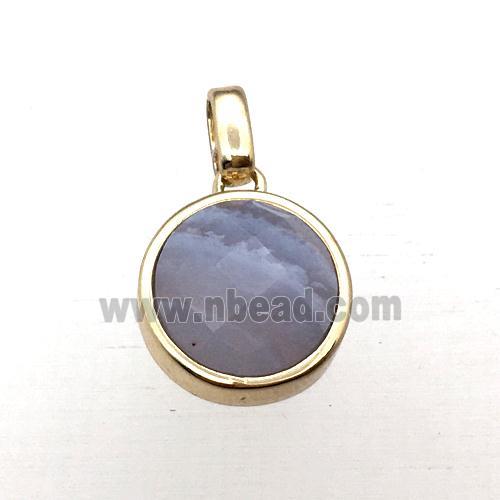 blue lace agate circle pendant