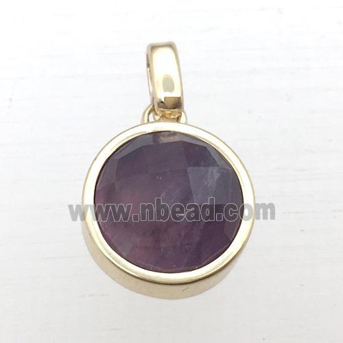 purple Amethyst circle pendant