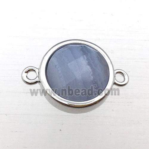 Blue Lace Agate circle connector