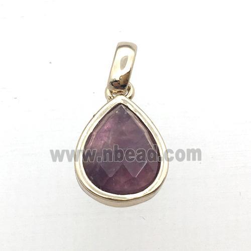 purple Amethyst teardrop pendant
