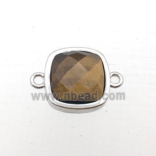 Tiger eye stone square connector