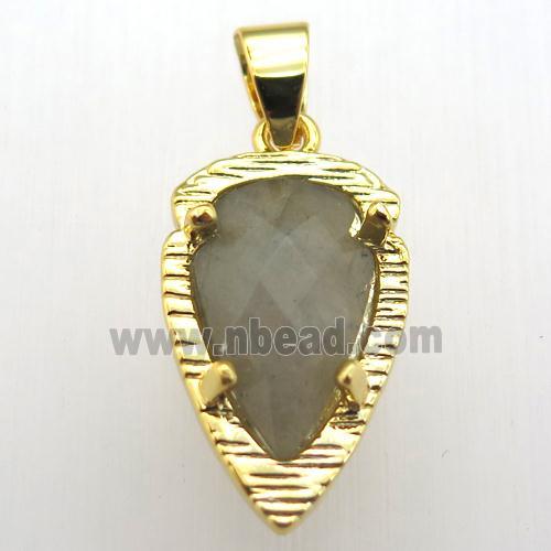 labradorite teardrop pendant, gold plated