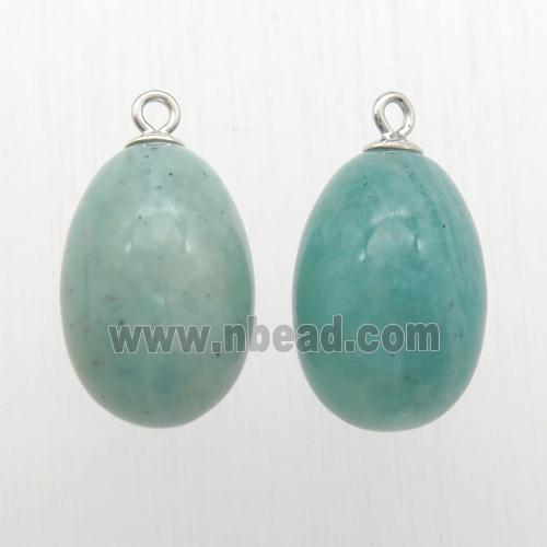 Amazonite egg pendant with 925 silver bail