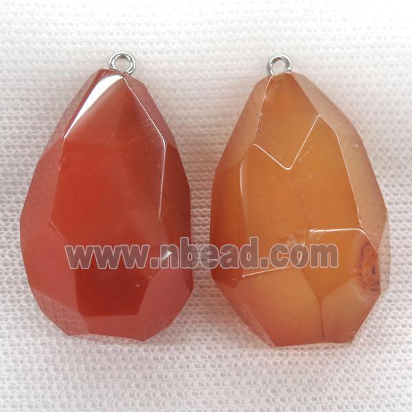 red carnelian agate pendant, freeform