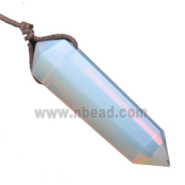 white Opalite bullet pendant