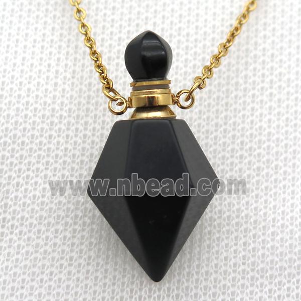 black Onyx Agate perfume bottle Necklace