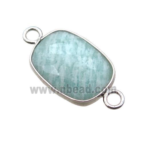 Amazonite connector, faceted rectangle
