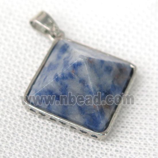 blue spotted jasper pyramid pendant