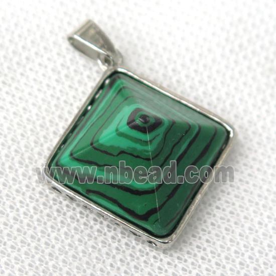 green Malachite pyramid pendant